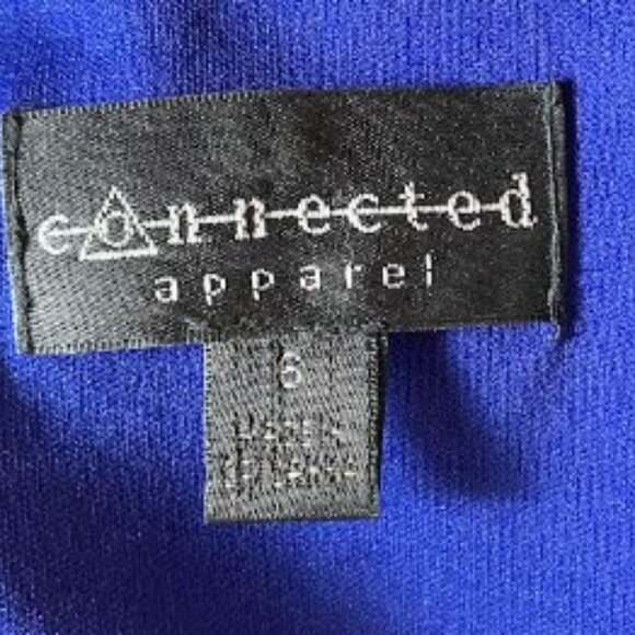 Connected Apparel Blue Floral Print Sleeveless Sheath Casual Dress  Size 6  EUC - Picture 9 of 10